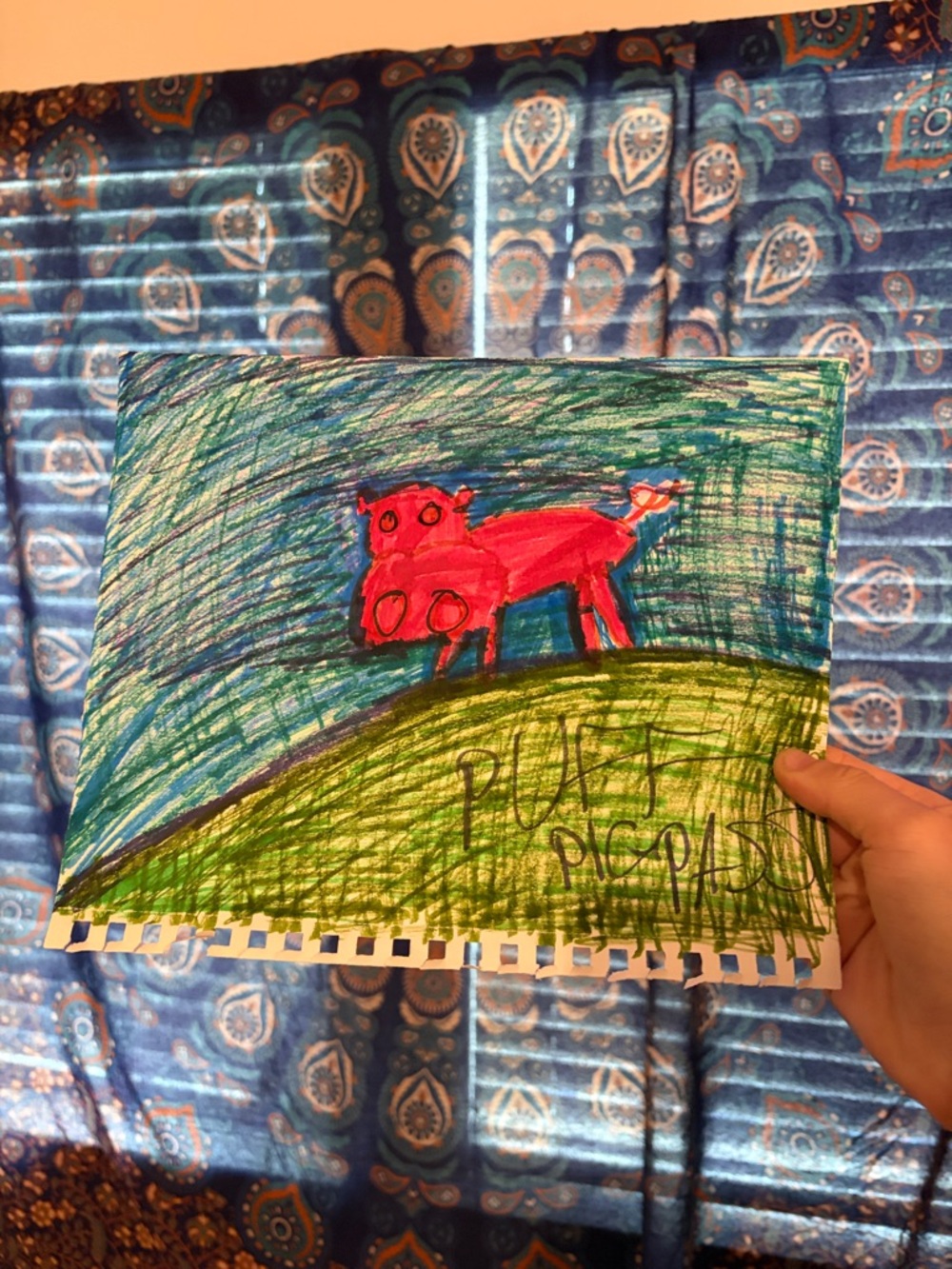 Handmade Pink Cow Art - Adam Moyer from $THCBand (thaddeus & crimson coloring)